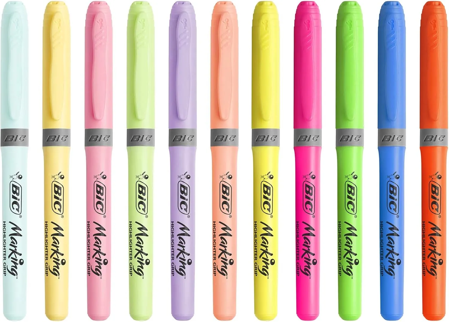 Bic Highlighter Grip & Highlighter Grip Pastel Pack of 24