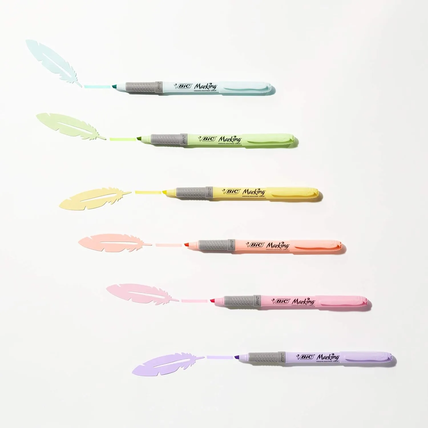 Bic Highlighter Grip & Highlighter Grip Pastel Pack of 24