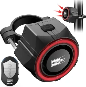 Bike Alarm,110dB Loud Waterproof Wireless E-Bike Alarm with Remote,Anti Theft Alarm Adjustable Volume Motorcycle Wireless Motion Sensor Alarm for Bicycle, Ebike,Ebike Accessories