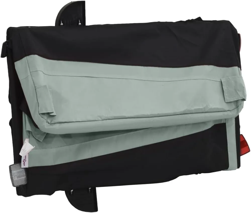 Bike Trailer Bicycle Cargo Trailer, Bike Wagon Trailer, Bike Cart with Safety Flag, Black and Gray 99.2 lb Iron, 54.3"x27.2"x22.8"