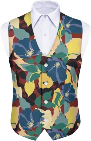 Biyejit Men's Suit Vest Business Formal Dress Waistcoat Slim Fit Vests for Men for Suit or Tuxedo Wedding Dress