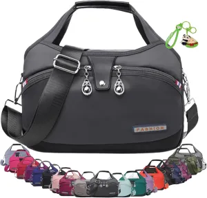 Blaciokamith Soft Side Lightweight Underseat Tote Bag, Waterproof Oxford Blaciokamith Crossbody Bag for Women