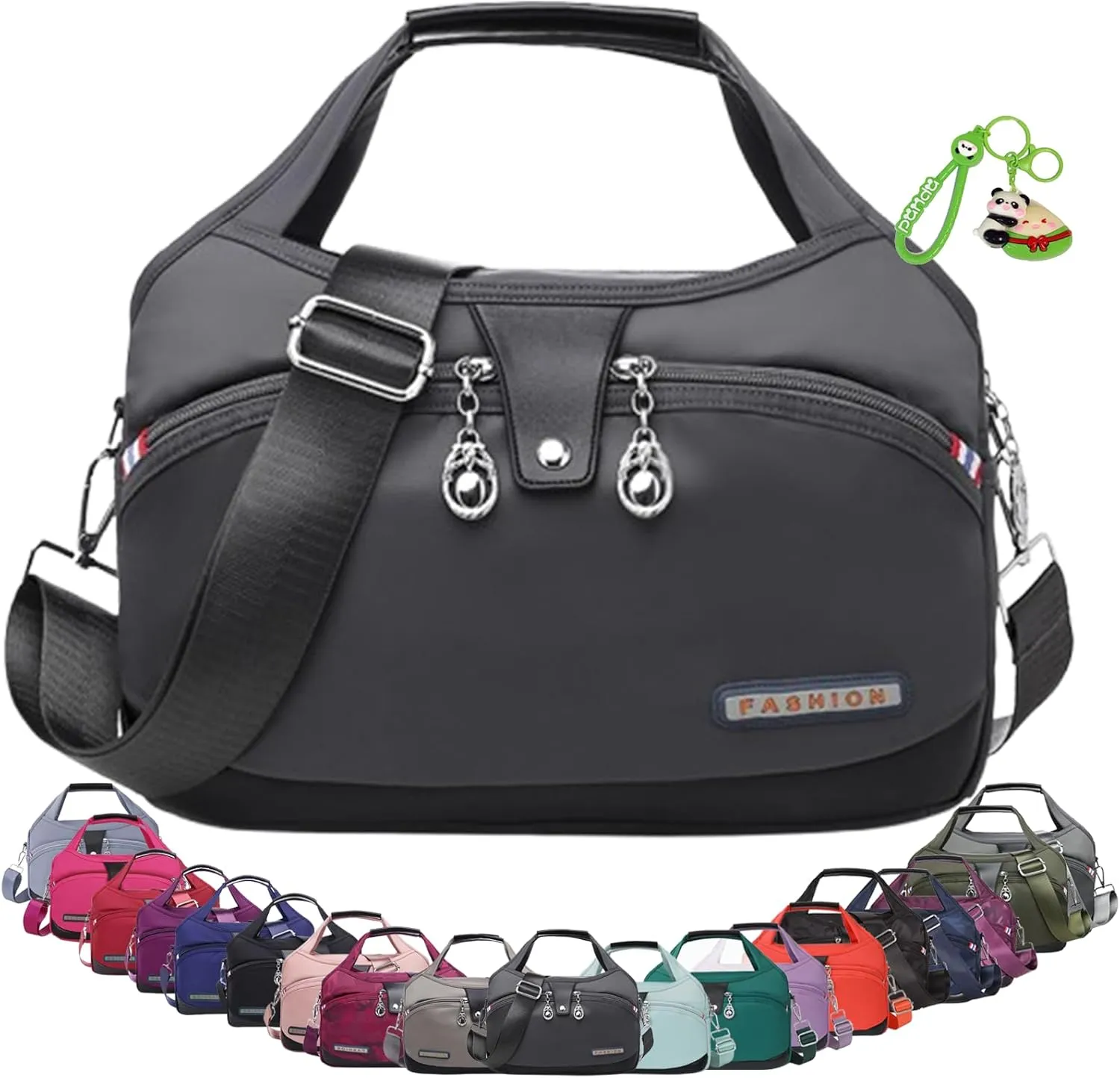 Blaciokamith Soft Side Lightweight Underseat Tote Bag, Waterproof Oxford Blaciokamith Crossbody Bag for Women