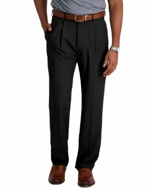 Black Comfortable Professional Pleated Dress Pants