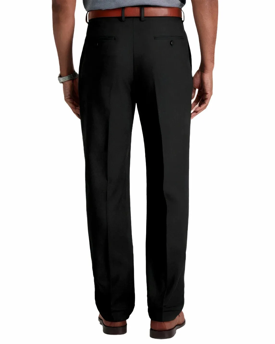 Black Comfortable Professional Pleated Dress Pants