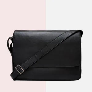 Black Leather Messenger Bag