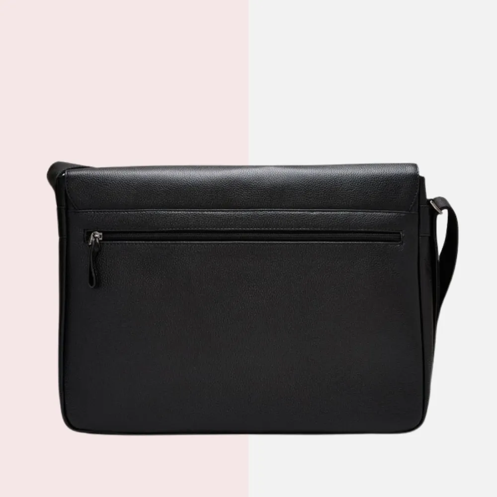 Black Leather Messenger Bag