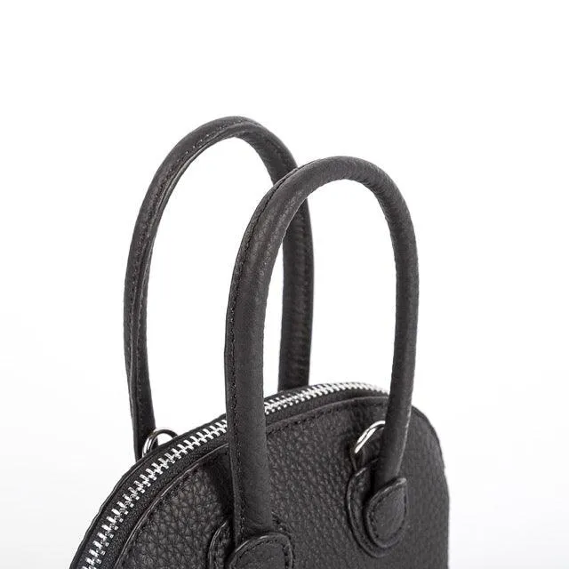 Black Top Grain Cow Leather Semi Handmade Mini Shell Bag | Clutch Bag | Handbag | Crossbody Bag