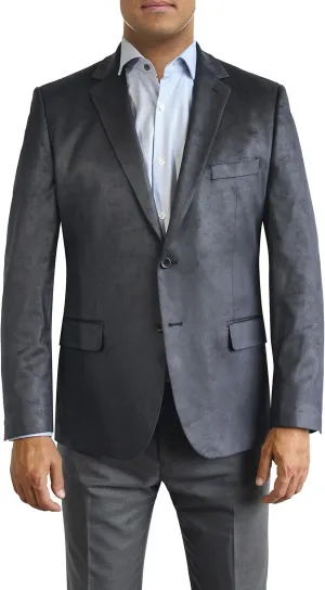 Blue Microsuede Two Button Jacket