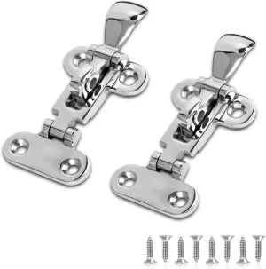Boat Door Hatch 316 Stainless Steel Anti-Rattle Latches, Marine Grade Lockable Hold Down Clamp Latches (2 Pcs) Deck Hardware Accessories