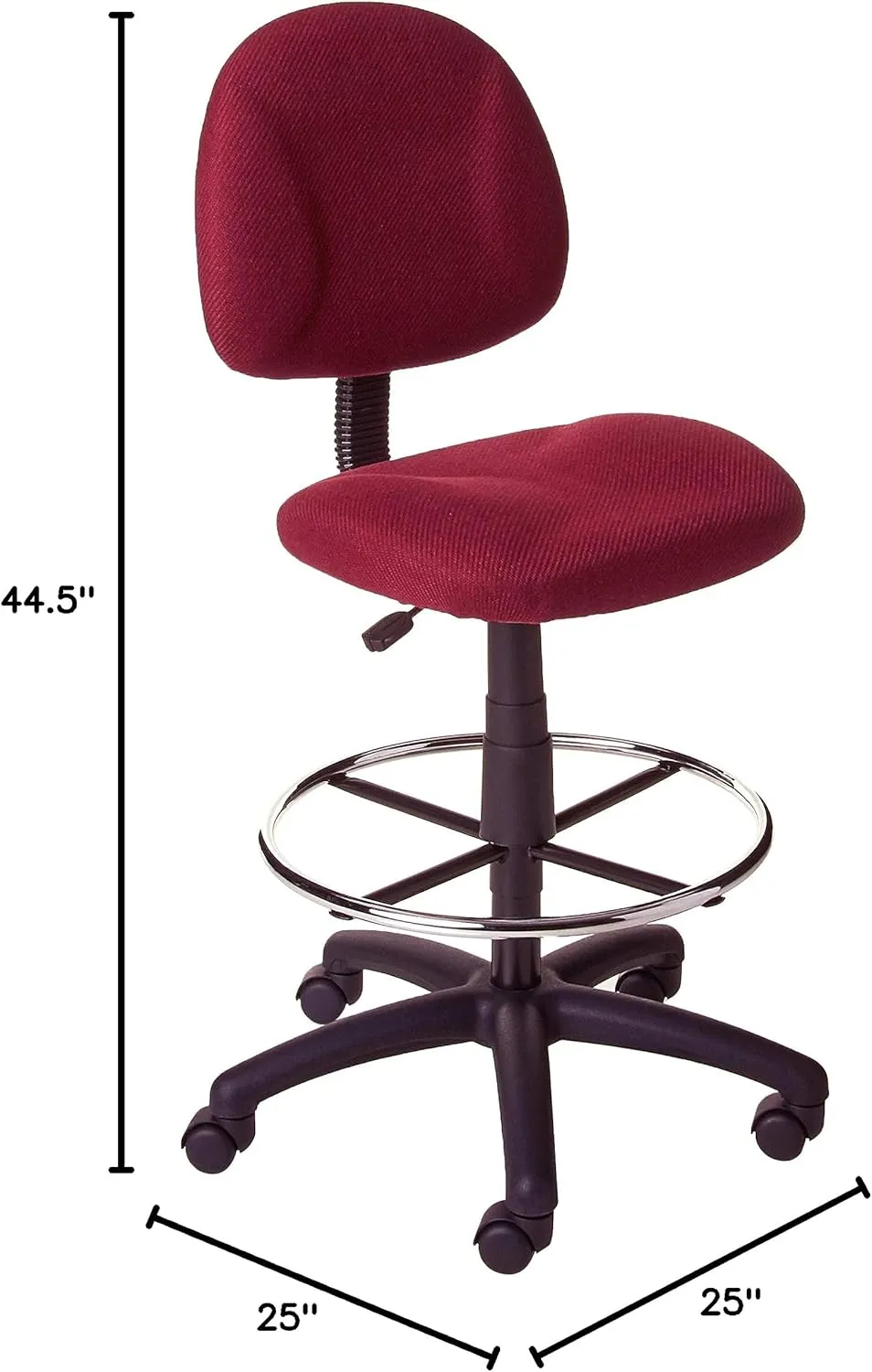 Boss Office Products Ergonomic Works Drafting Chair without Arms in Burgundy