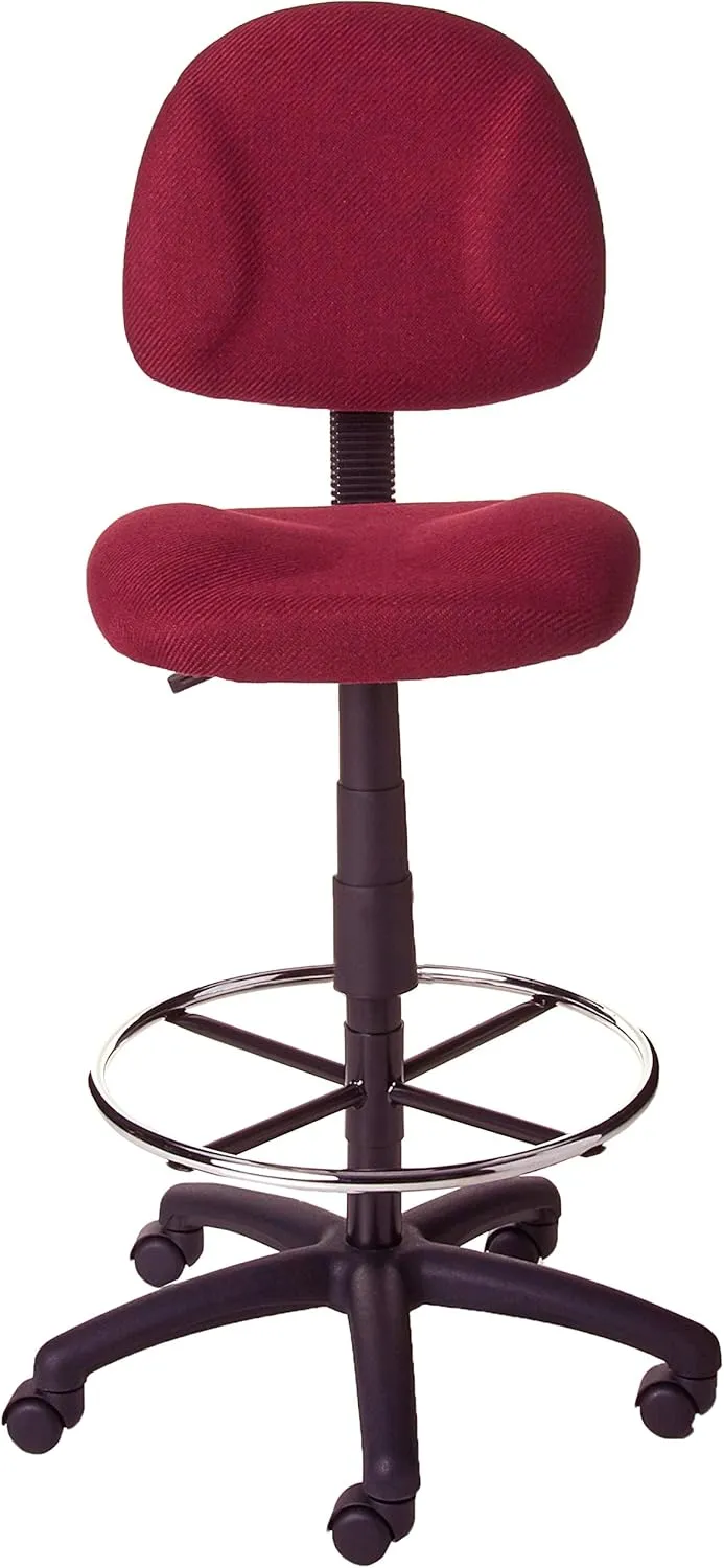 Boss Office Products Ergonomic Works Drafting Chair without Arms in Burgundy