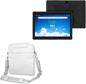 BoxWave Case Compatible with Sky Devices Sky PAD10 - Encompass Urban Bag, Over Shoulder Messenger Straps Handle Bag Pockets - Cool Grey