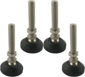 BREAKA 4pcs M10x80mm Adjustable Furniture Leveling Feet, Thread Foot Cups, Nylon Base 50mm Diameter, for Sofa, Cabinet, Workshops, Offices