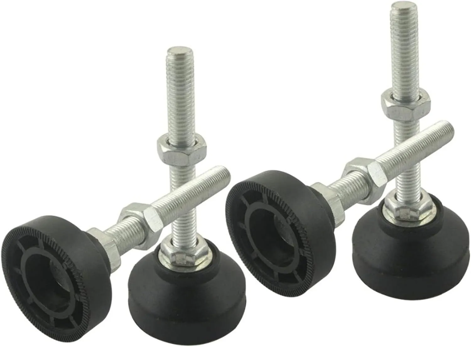 BREAKA 4pcs M12x80mm Adjustable Furniture Leveling Feet, Thread Foot Cups, Nylon Base 50mm Diameter, for Sofa, Cabinet, Workshops, Offices