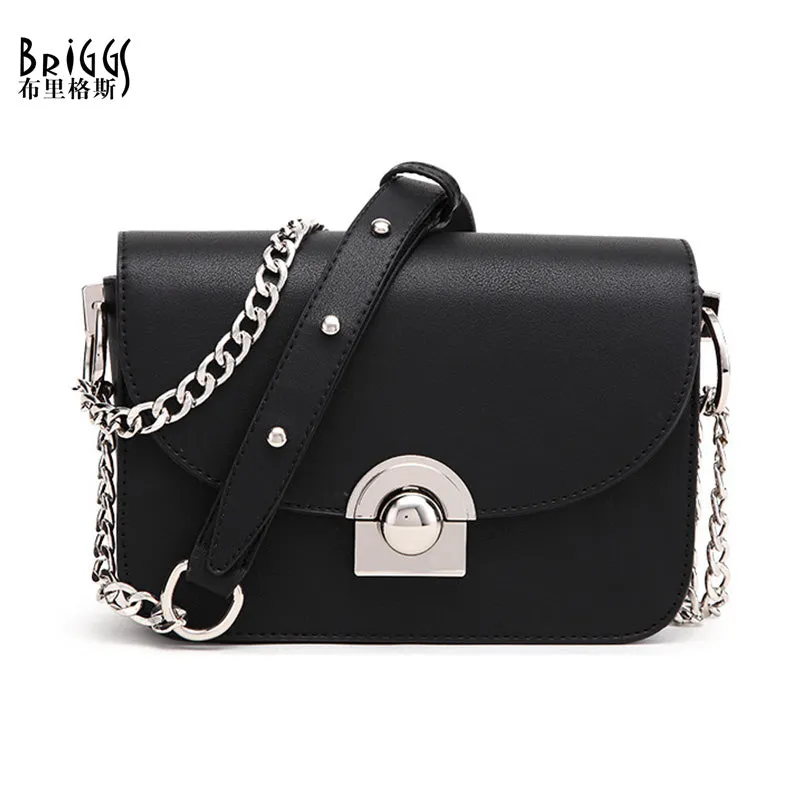 BRIGGS Women Handbags Famous Brand Women Messenger Bag Chains PU Leathe
