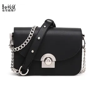 BRIGGS Women Handbags Famous Brand Women Messenger Bag Chains PU Leathe