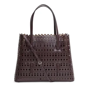 Brown laser cut tote bag