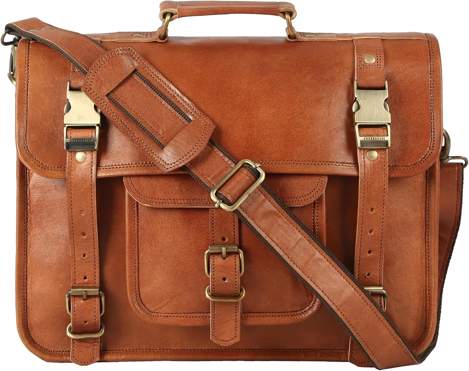 Brown Leather Messenger Bag for Men, Laptop Bag, Crossbody Bag, Handmade Leather Satchel Shoulder Bag