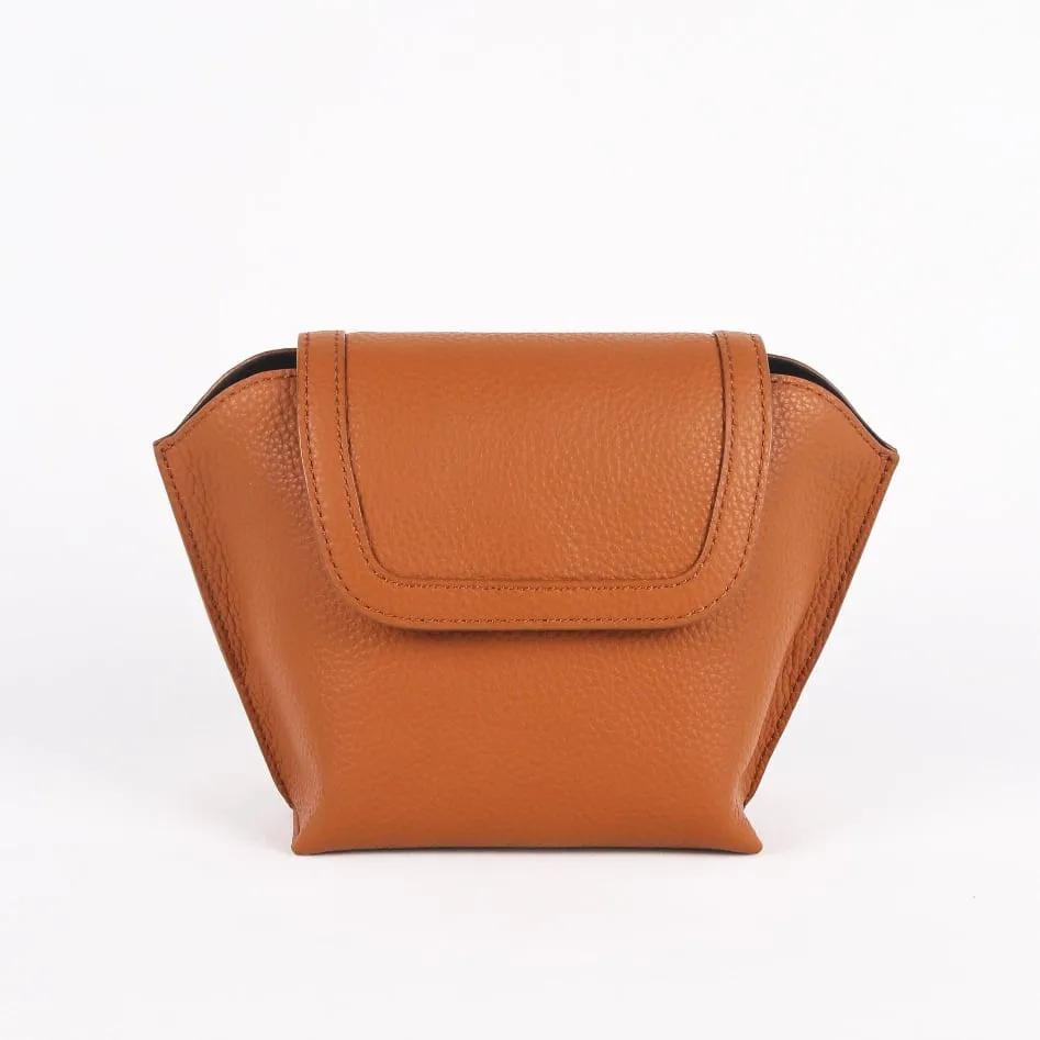 Brown Top Grain Cow Leather Single Shoulder Slant Mini Bag