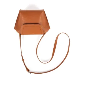 Brown Top Grain Cow Leather Single Shoulder Slant Mini Bag