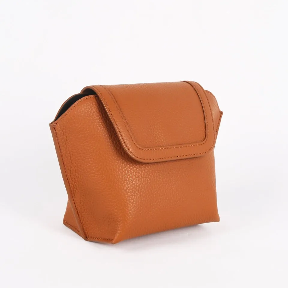 Brown Top Grain Cow Leather Single Shoulder Slant Mini Bag