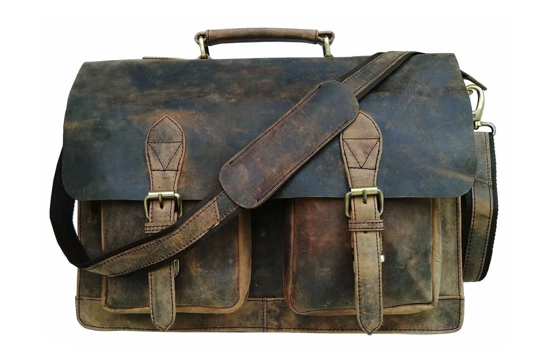 BUFFALO HUNTER LEATHER MESSENGER BAG