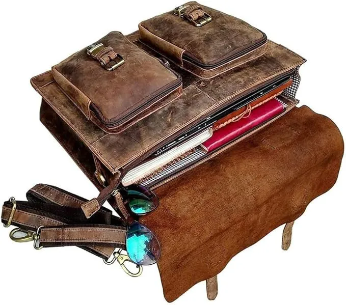 BUFFALO HUNTER LEATHER MESSENGER BAG