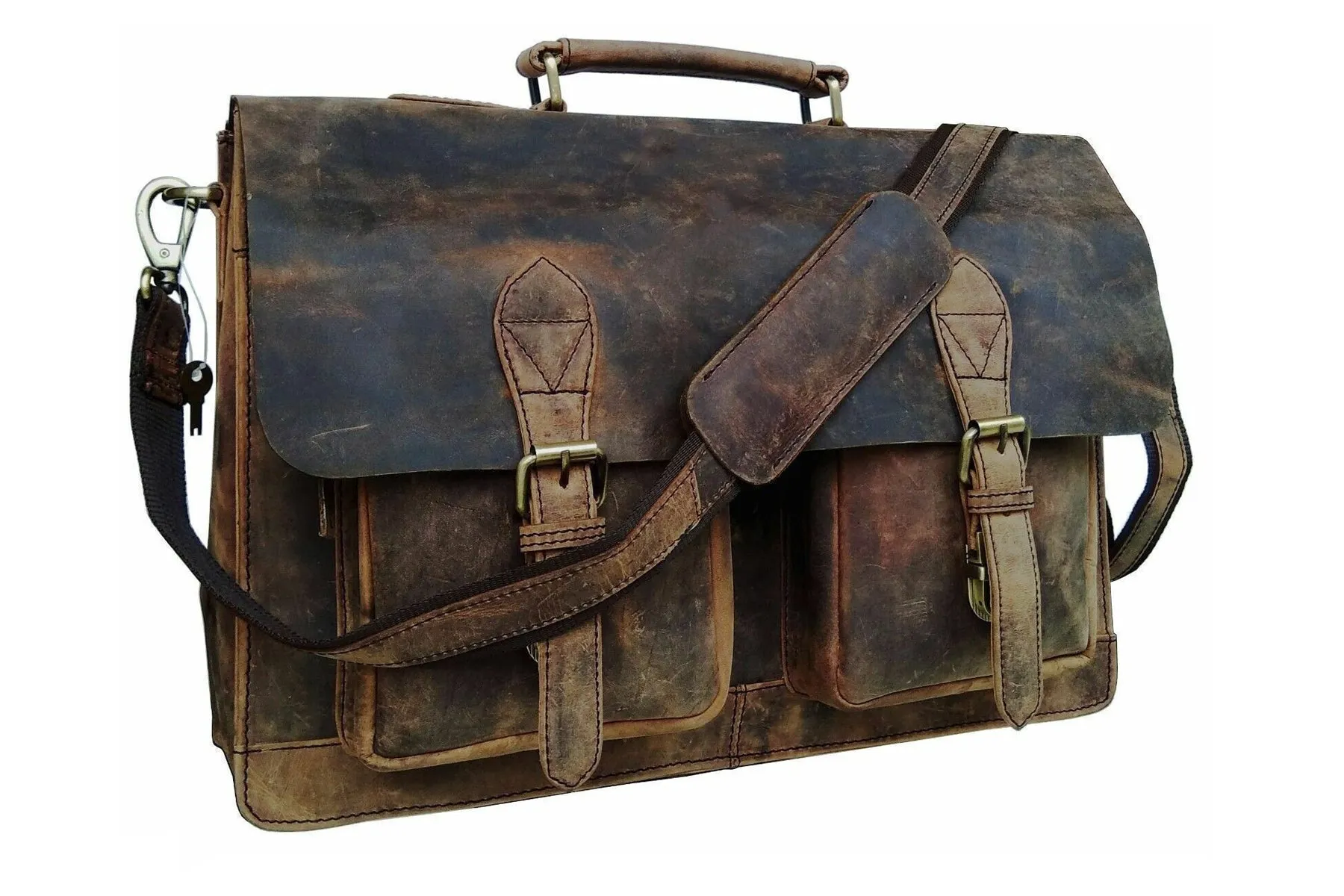 BUFFALO HUNTER LEATHER MESSENGER BAG