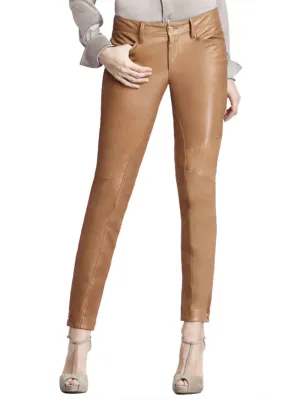 Business-Style Leather Pants