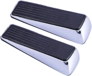 Cabilock Door Stop Wedge 2pcs Zinc Alloy Rubber Door Stopper Anti-Slip Noiseless Sturdy for Room