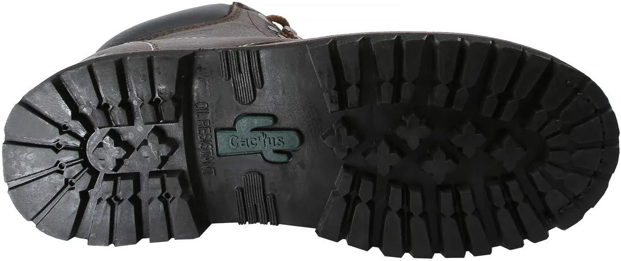 Cactus Men’s 6” Soft Toe Oil Tumbled Full Grain Leather Oil Resistant Rubber Outsole Construction Work Boot
