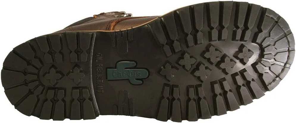 Cactus Men’s 6” Soft Toe Oil Tumbled Full Grain Leather Oil Resistant Rubber Outsole Construction Work Boot