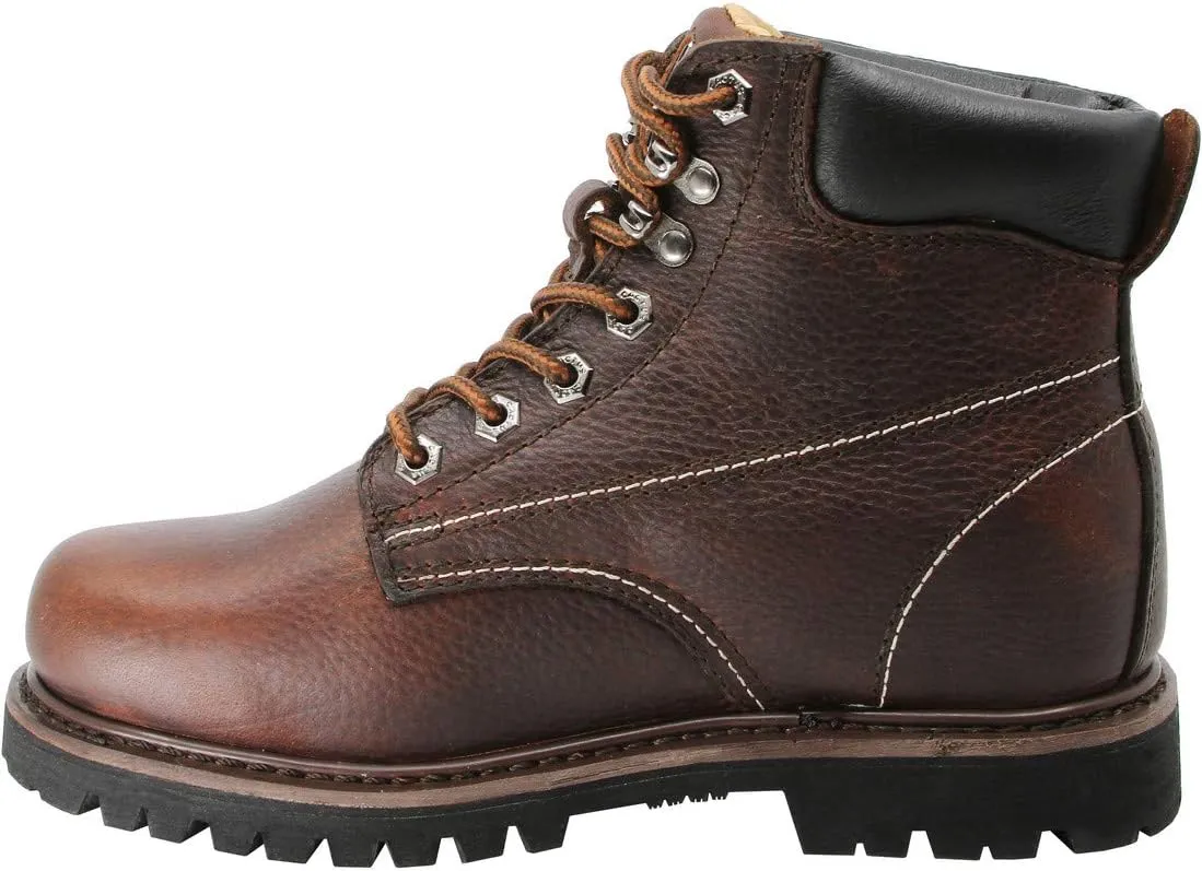 Cactus Men’s 6” Soft Toe Oil Tumbled Full Grain Leather Oil Resistant Rubber Outsole Construction Work Boot