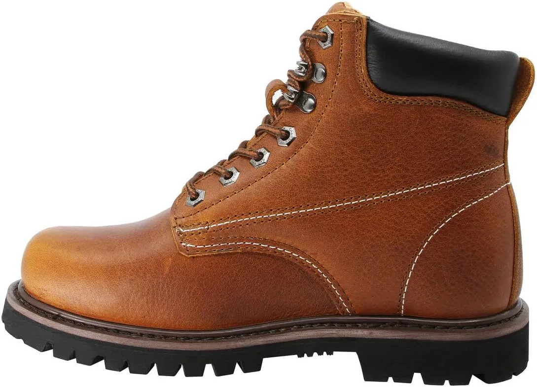 Cactus Men’s 6” Soft Toe Oil Tumbled Full Grain Leather Oil Resistant Rubber Outsole Construction Work Boot