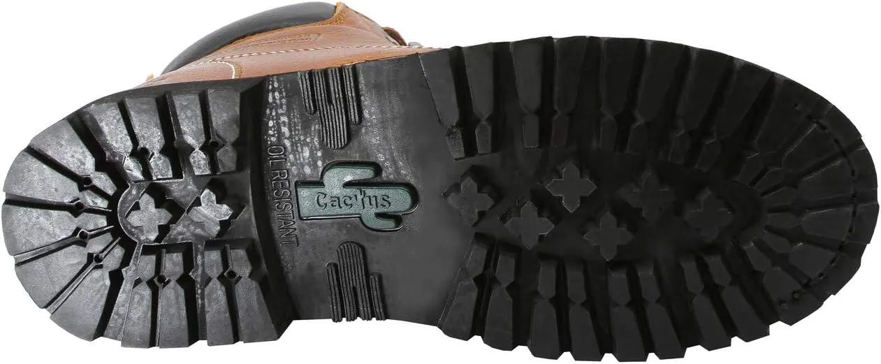 Cactus Men’s 6” Soft Toe Oil Tumbled Full Grain Leather Oil Resistant Rubber Outsole Construction Work Boot