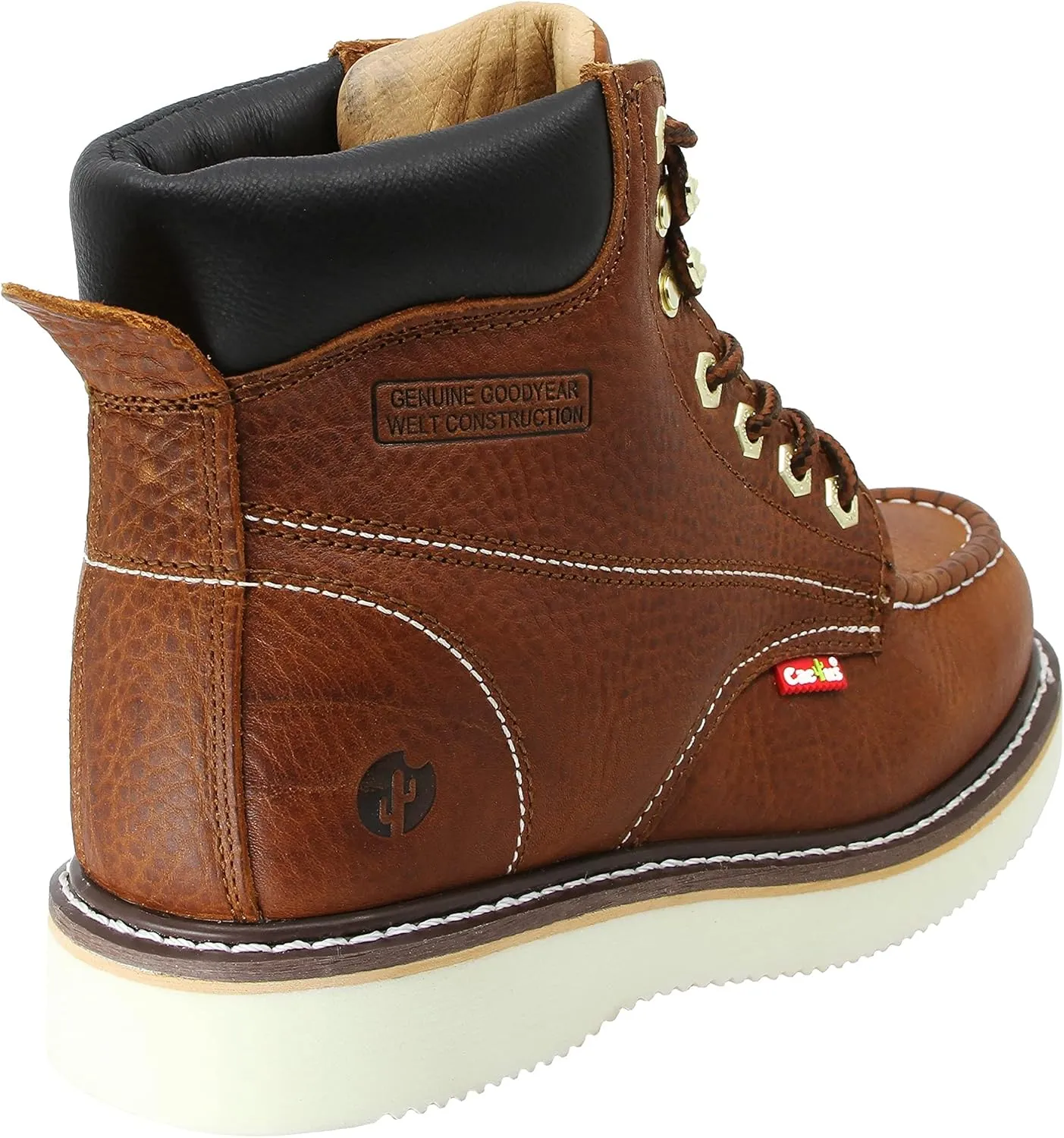 Cactus Men's 71622M 6" Full Grain Leather Polyurethane (PU) Outsole Moc-Toe Work Boots