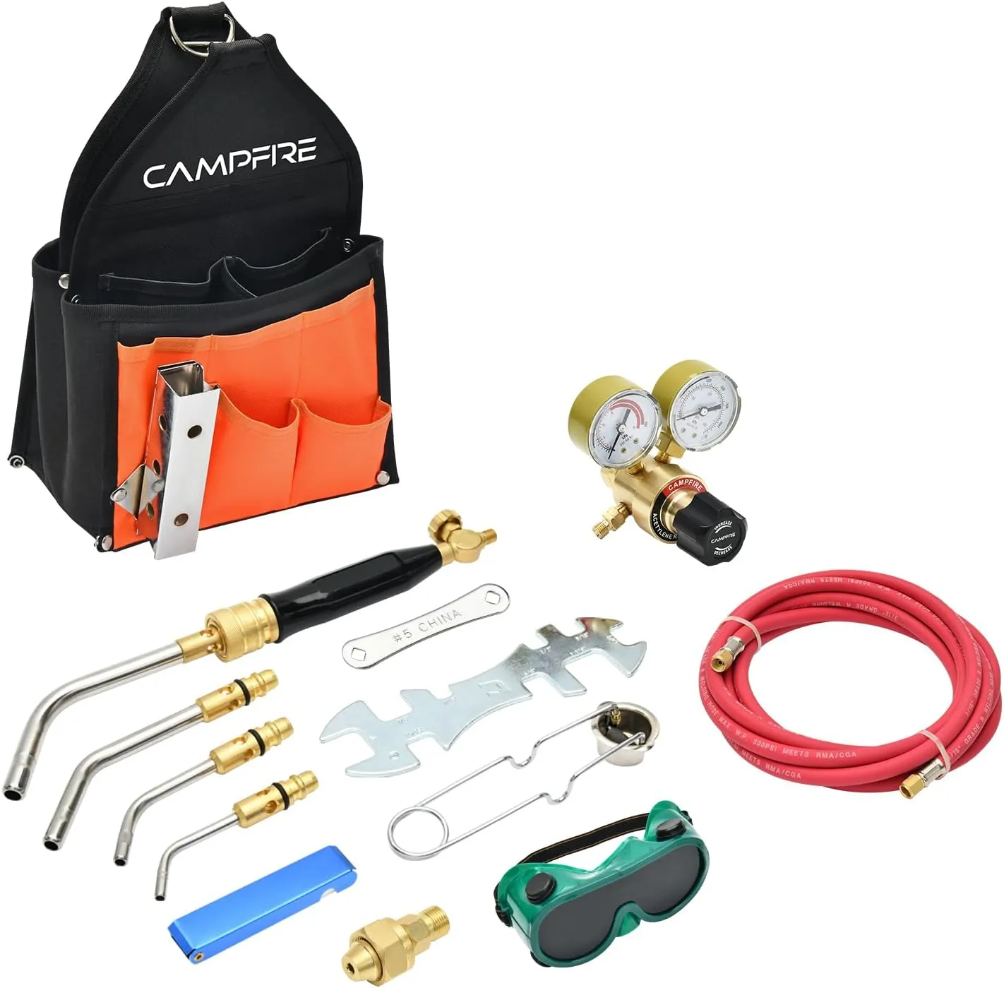 CAMPFIRE Acetylene Torch Kit With Tool Bag Turbotorch Kit, Fuel Gas Kit Professional Series