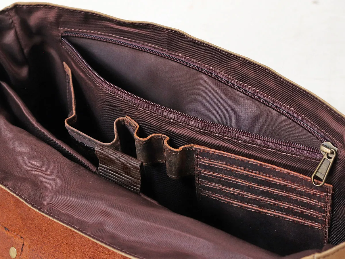 Canvas and Leather Satchel