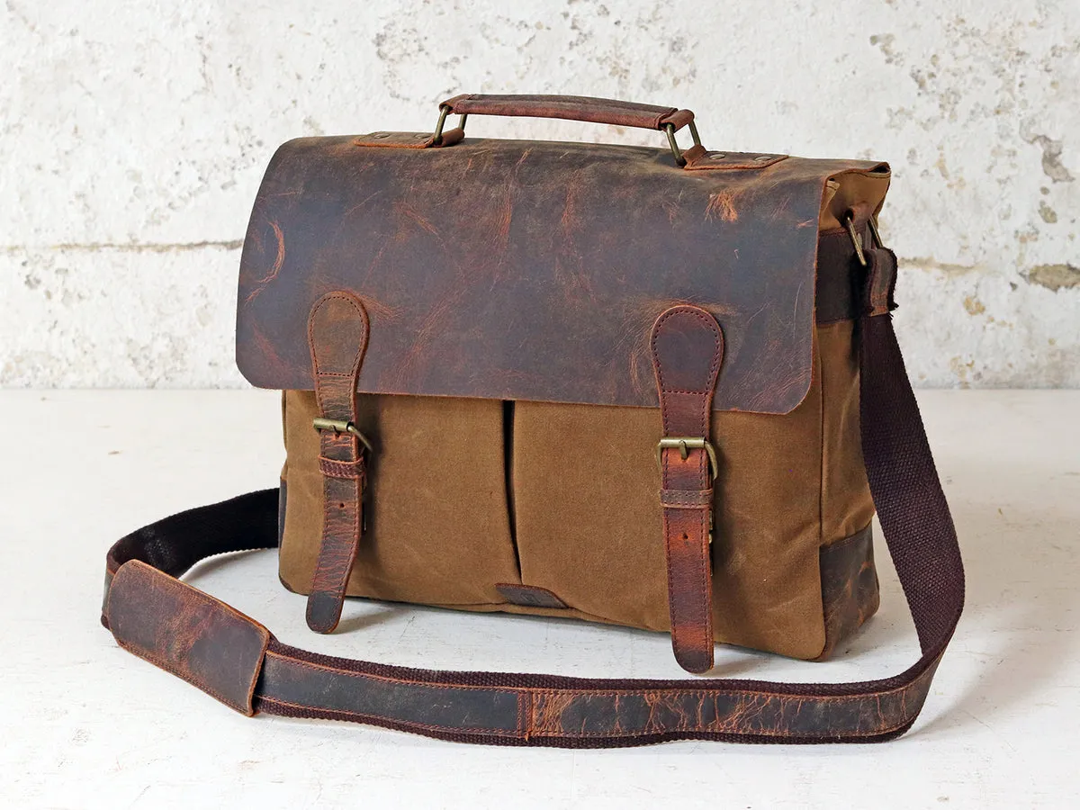Canvas and Leather Satchel
