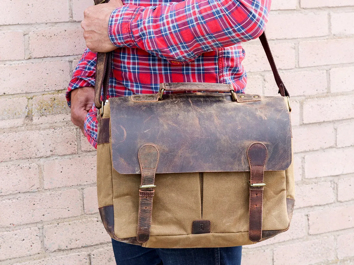 Canvas and Leather Satchel