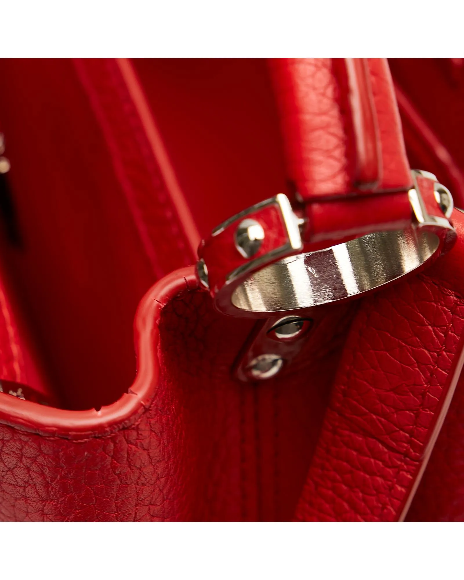 Capucines Mini Red Leather Handbag
