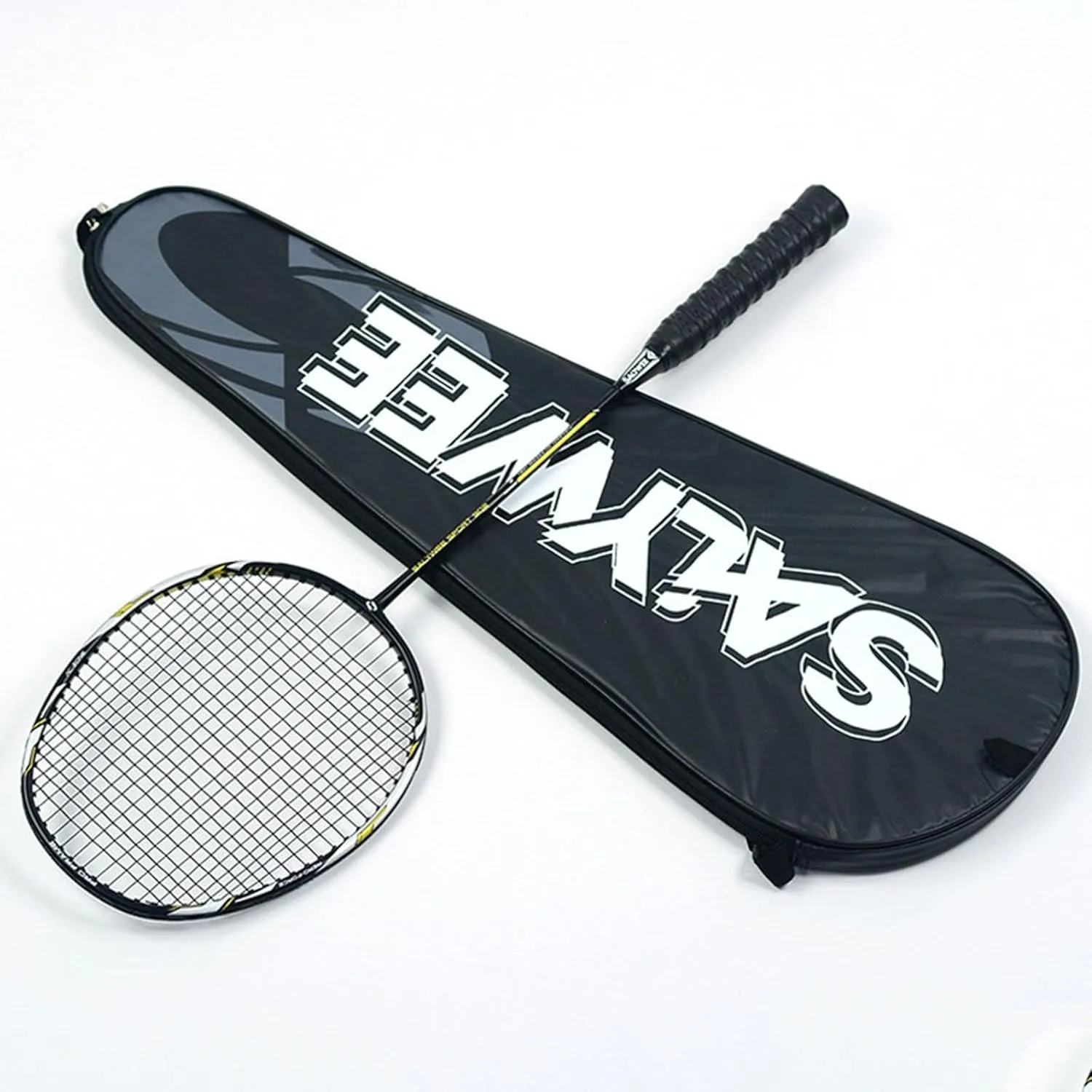 Carbon Fiber Badminton Racket 95G Shuttlecock Racket with Carrying Bag for Sports