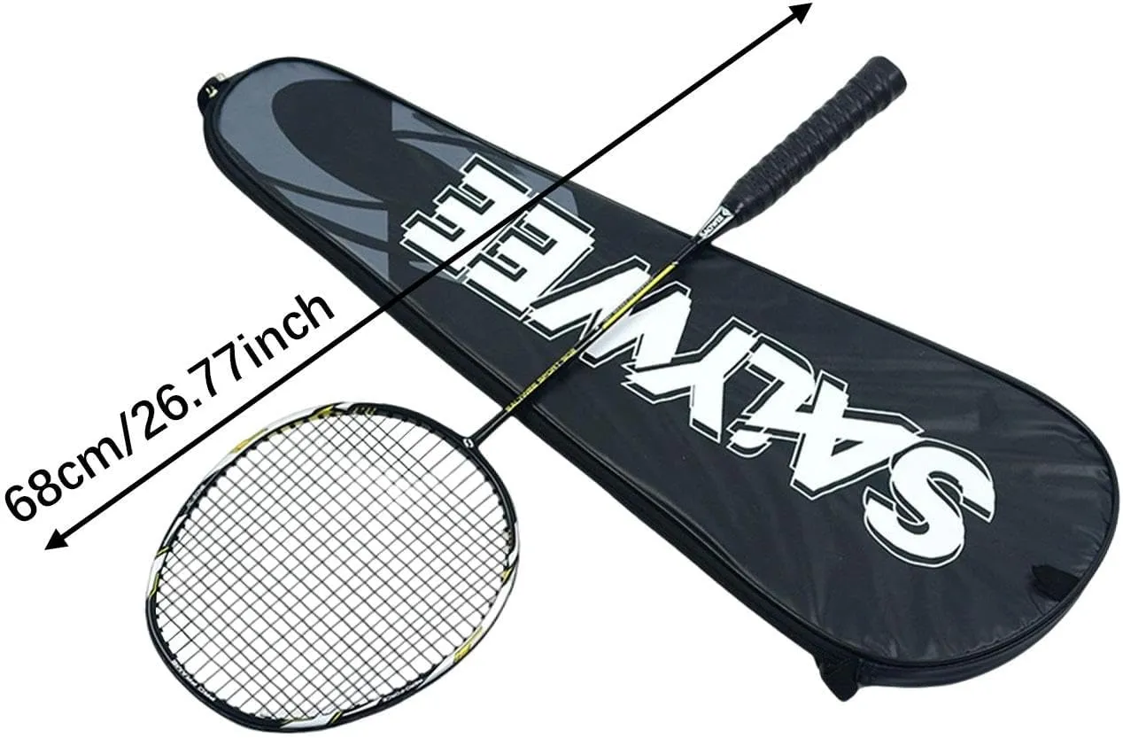 Carbon Fiber Badminton Racket 95G Shuttlecock Racket with Carrying Bag for Sports