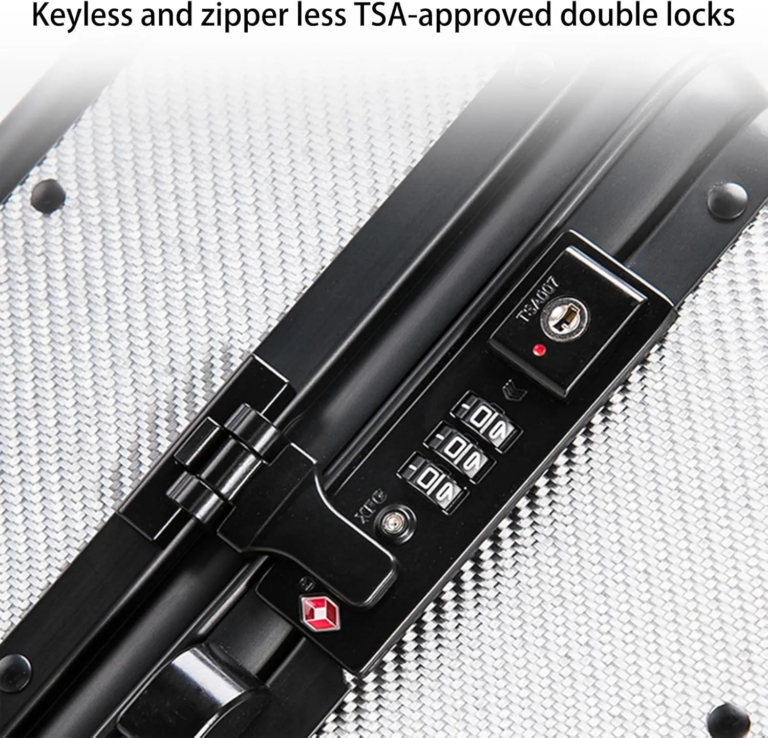 Carbon Fiber Carry-on Luggage TSA Customs Lock Zipperless Silent Rotary Wheel Business Suitcase Aluminum Frame (Camouflage pattern black, 20 '')