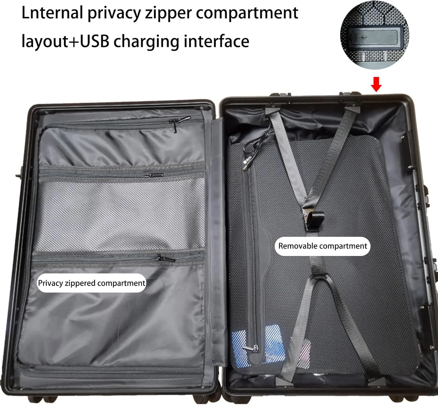 Carbon Fiber Carry-on Luggage TSA Customs Lock Zipperless Silent Rotary Wheel Business Suitcase Aluminum Frame (Camouflage pattern black, 20 '')