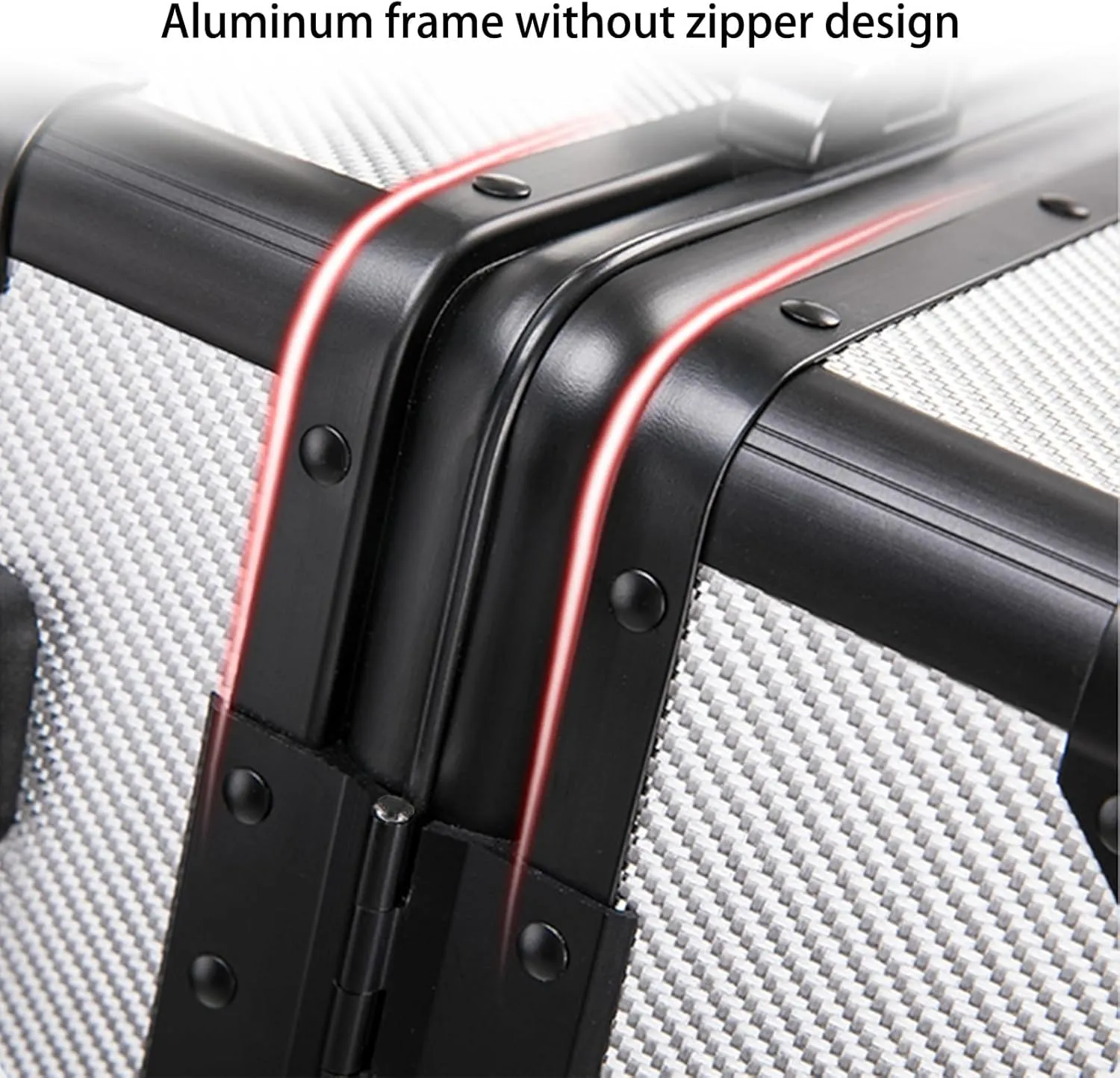Carbon Fiber Carry-on Luggage TSA Customs Lock Zipperless Silent Rotary Wheel Business Suitcase Aluminum Frame (Camouflage pattern black, 20 '')