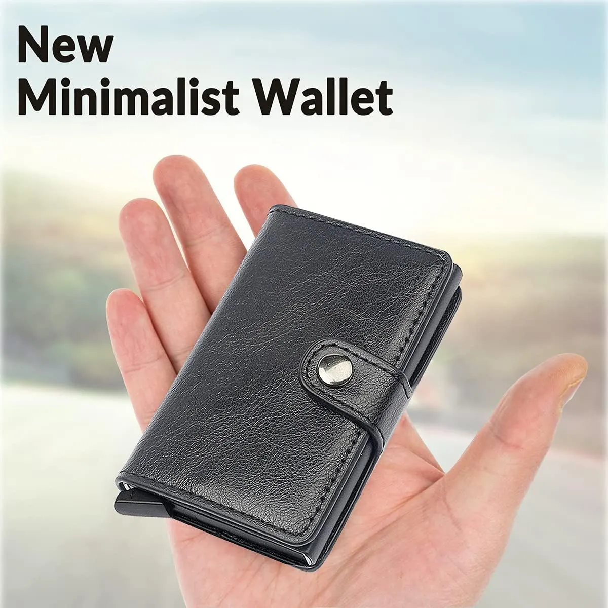 Card Holder, Men Credit Card Holder, Slim Card Case Front Pocket Anti-theft-RFID Auto Pop up Travel Thin Wallets for Men