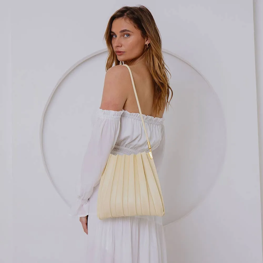 Carrie Key Lime Pleated Vegan Shoulder Bag