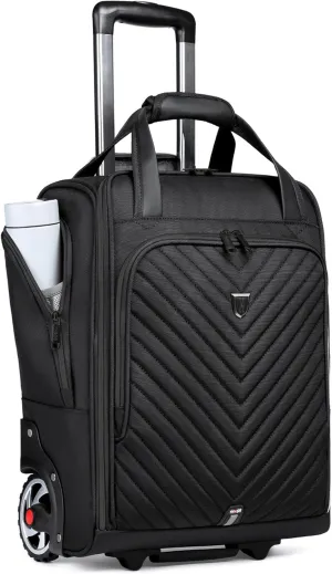 Carry-On Underseat Luggage with Wheels,18 inch Carry-on Luggage for Airlines,Underseat Lightweight Suitcase for Women,Softside Overnight Luggage for Business Travel